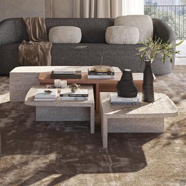 Travertine marble coffee table Auri